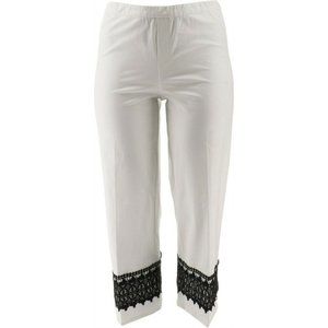 NWT ISAAC MIZRAHI 24/7 STRETCH WIDE LEG LACE TRIM PANTS BRIGHT WHITE‎ 4